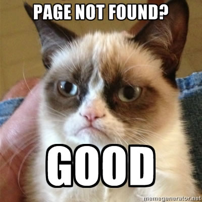 Grumpy Cat says 404: page not found
