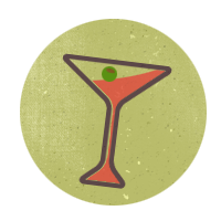 Retro martini glass